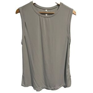Fabletics Mens Gray Sleeveless Athletic Shirt Small Crew Neck Gym